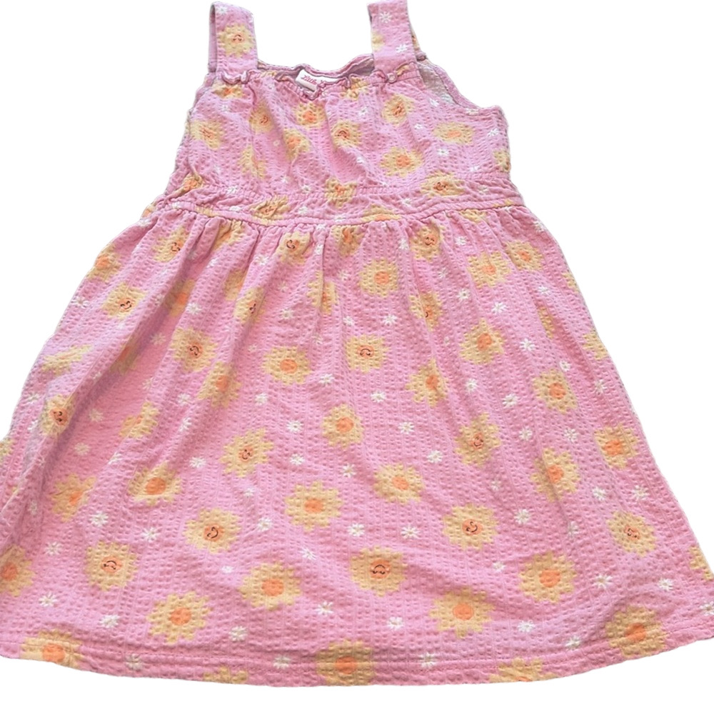 Little Lass Sleeveless Dress Pink Yellow Floral Girls 10